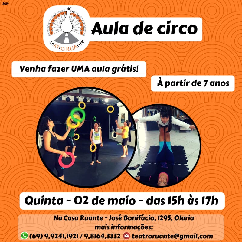 AULA EXPERIMENTAL DE CIRCO - GRATUITO - News Rondônia