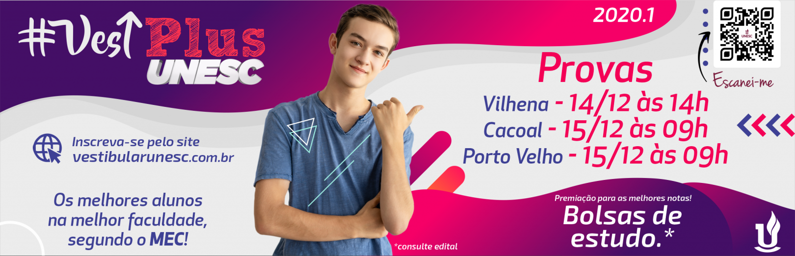 DIA 15 TEM VESTIBULAR TRADICIONAL DA UNESC EM CACOAL E PORTO VELHO; EM VILHENA A PROVA É NO SÁBADO (14) - News Rondônia