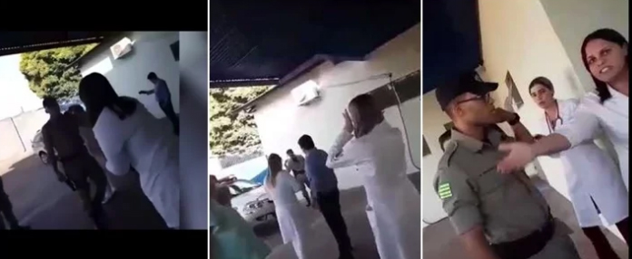 ENFERMEIRA LEVA TAPA NO ROSTO DE PM APÓS TENTAR IMPEDIR ENTRADA EM SALA RESTRITA - News Rondônia
