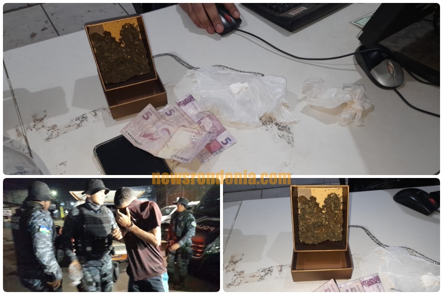 VILA CALDERITA: Jovem é preso com drogas em mochila a caminho de balneário - News Rondônia