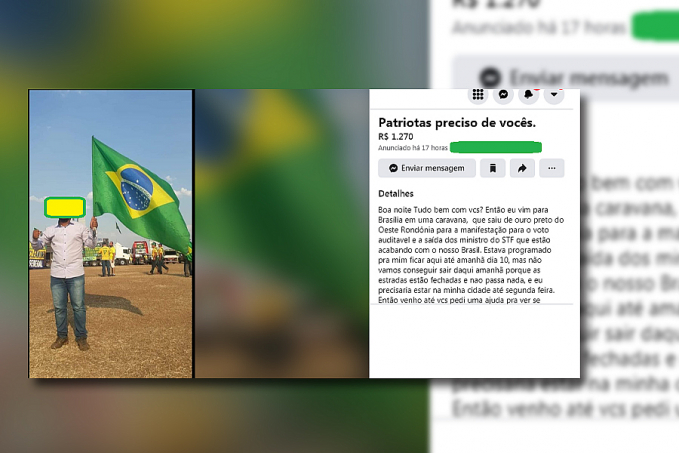 Rondoniense vai às manifestações em Brasília, não consegue voltar a tempo e pede ajuda nas redes sociais - News Rondônia