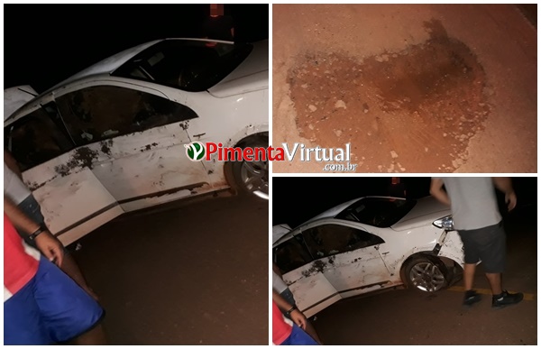 MOTORISTA CAPOTA CARRO AO TENTAR DESVIAR DE BURACO NA RO-494 EM PRIMAVERA DE RONDÔNIA - News Rondônia