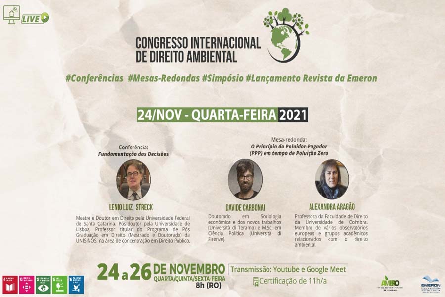 Emeron reúne juristas de renome em Congresso Internacional de Direito Ambiental, que começa amanhã, 24 - News Rondônia