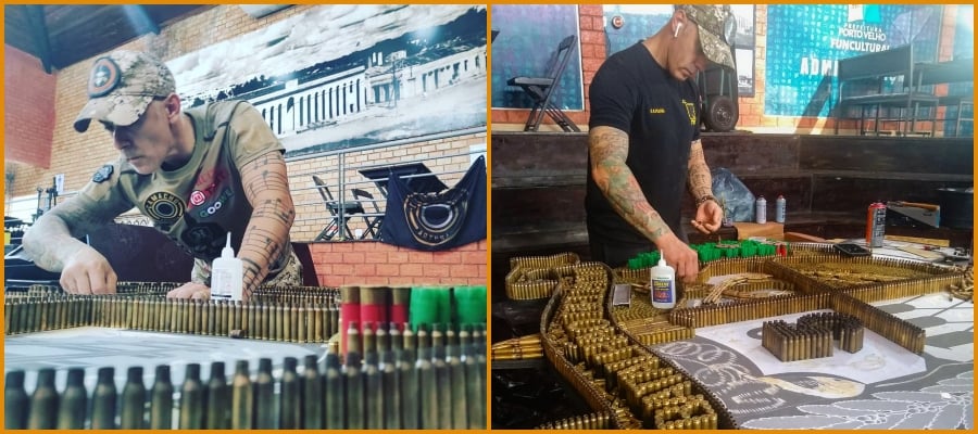 ARTESÃO - O renomado artista Rodrigo Camacho confecciona brasão de projéteis do 5º BPM de Porto Velho - News Rondônia