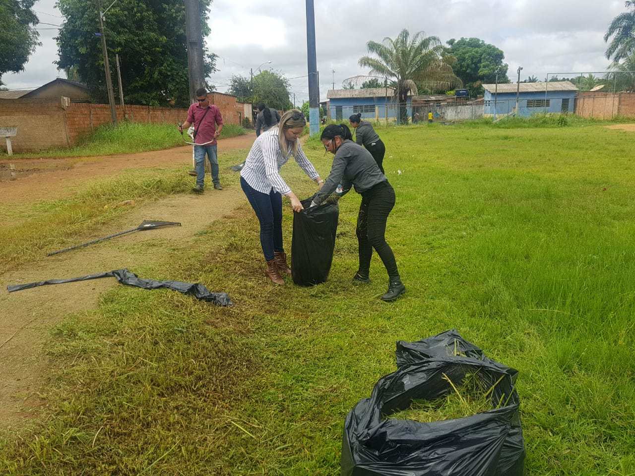 BAIRRO SOCIALISTA  VEREADORA ADA DANTAS BOABAID E EQUIPE FAZ MUTIRÃO VOLUNTÁRIO DE LIMPEZA NO CAMPO DO PRINCESÃO - News Rondônia