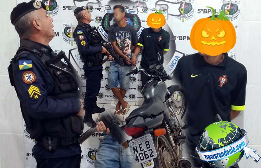 GUARNIÇÃO DO SARGENTO GUSMÃO PRENDE DUPLA COM MOTOCICLETA ROUBADA - News Rondônia
