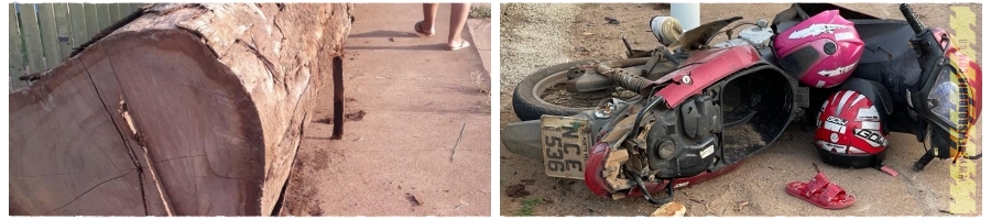 Tora de madeira cai de caminhão e atinge mãe e filha em motocicleta na capital - News Rondônia