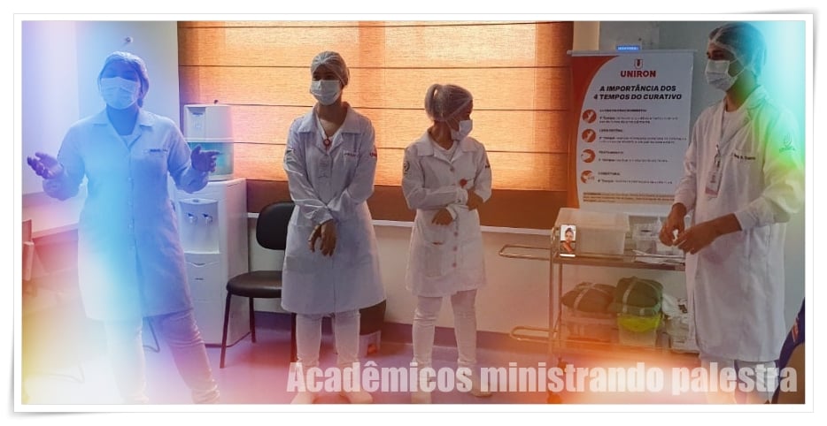 UNIRON: Acadêmicos de Enfermagem orientam sobre a importância dos 4 tempos do curativo em hospital privado - News Rondônia