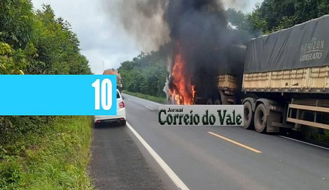 CARRETA PEGA FOGO NA BR 364 PRÓXIMO DE PIMENTA BUENO RO  VÍDEO - News Rondônia