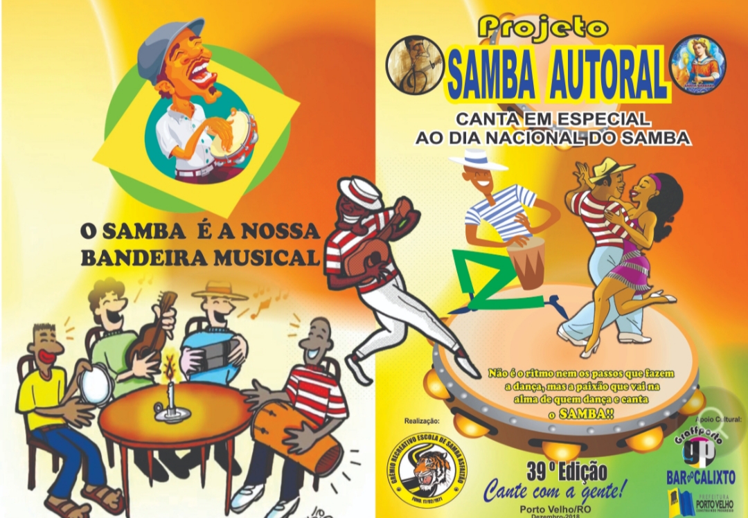 39ª EDIÇÃO DO PROJETO SAMBA AUTORAL SERÁ EM HOMENAGEM AO DIA NACIONAL DO SAMBA - News Rondônia
