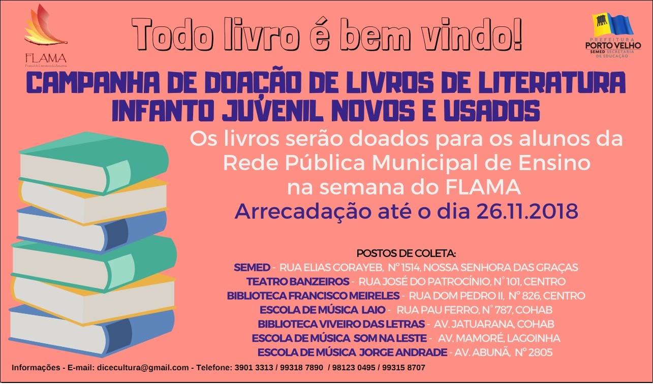 SEMED PROMOVE CAMPANHA DOE SONHOS PARA ARRECADAÇÃO DE LIVROS - News Rondônia