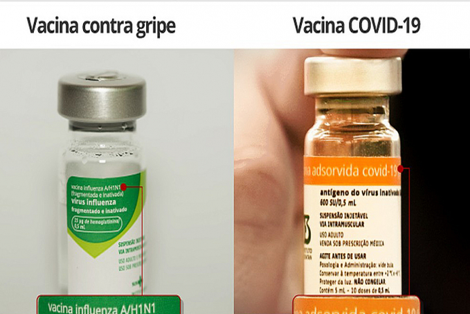 Compare os frascos das vacinas contra gripe e contra Covid feitas pelo Instituto Butantan - News Rondônia