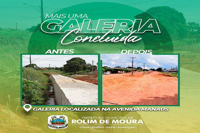 Rolim de Moura: Concluída galeria da Avenida Manaus no Bairro São Cristóvão - News Rondônia