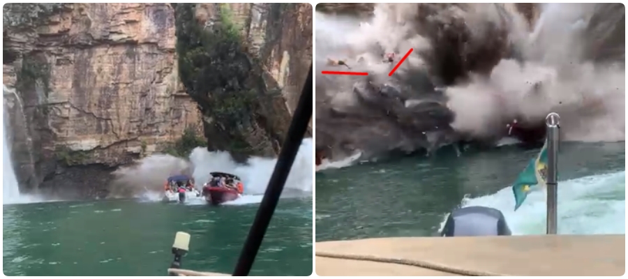 Pelo menos 15 feridos e uma morte após rochedo desabar sobre barcos em Capitólio Minas Gerais; incidente estaria ligado a uma tromba água na região - News Rondônia