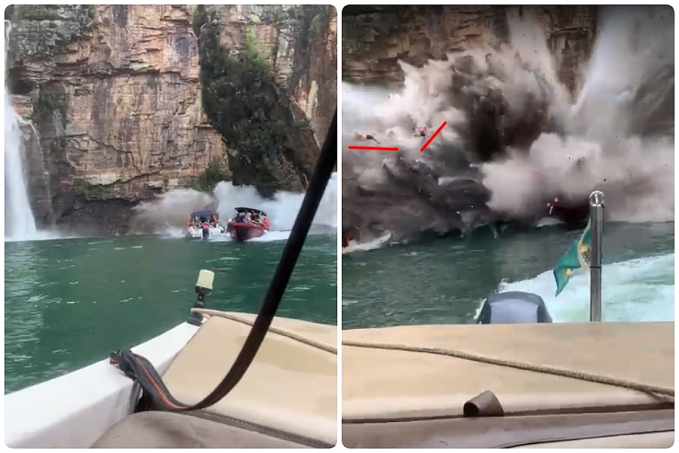 Pelo menos 15 feridos e uma morte após rochedo desabar sobre barcos em Capitólio Minas Gerais; incidente estaria ligado a uma tromba água na região - News Rondônia