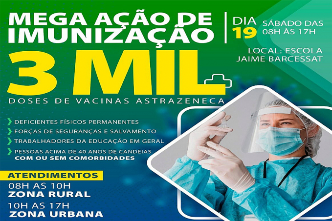 Candeias do Jamari realiza mega mutirão de vacinação contra a Covid, neste sábado (19) - News Rondônia