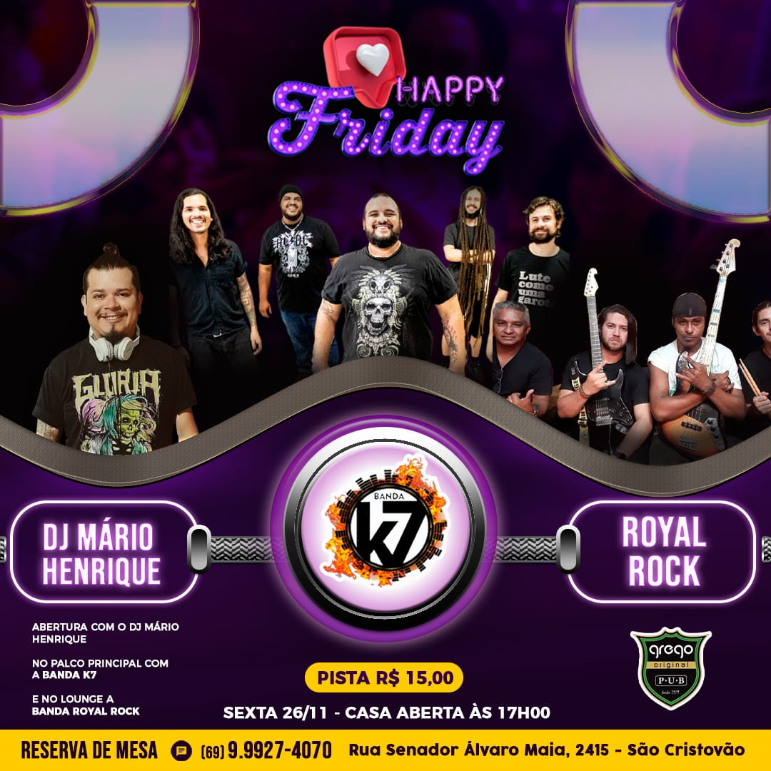 BLACK FRIDAY - Shows de rock e muitas promoções nesta sexta no Grego Original - News Rondônia