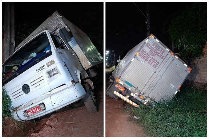 RUA ESTREITA: Caminhão desvia de carro e cai em buraco na zona sul - News Rondônia
