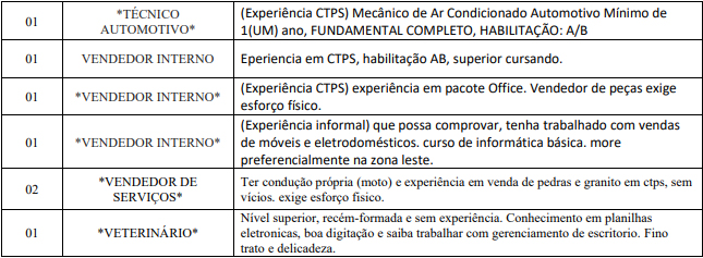 SINE ESTADUAL DIVULGA VAGAS DE EMPREGO PARA ESTA TERÇA-FEIRA (11) - News Rondônia