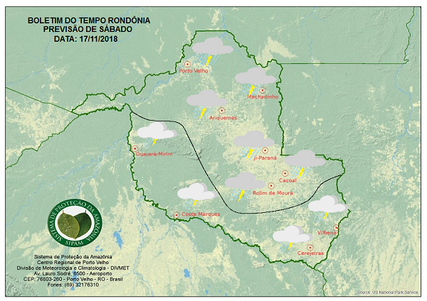 PREVISÃO: SIPAM PREVÊ TEMPO FECHADO PARA O FIM DE SEMANA EM RONDÔNIA - News Rondônia