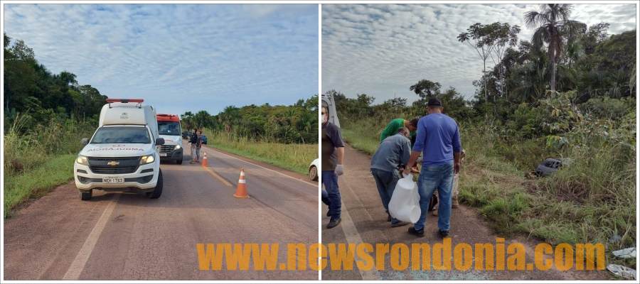 Casal de idosos é socorrido após carro capotar na BR-364 - News Rondônia