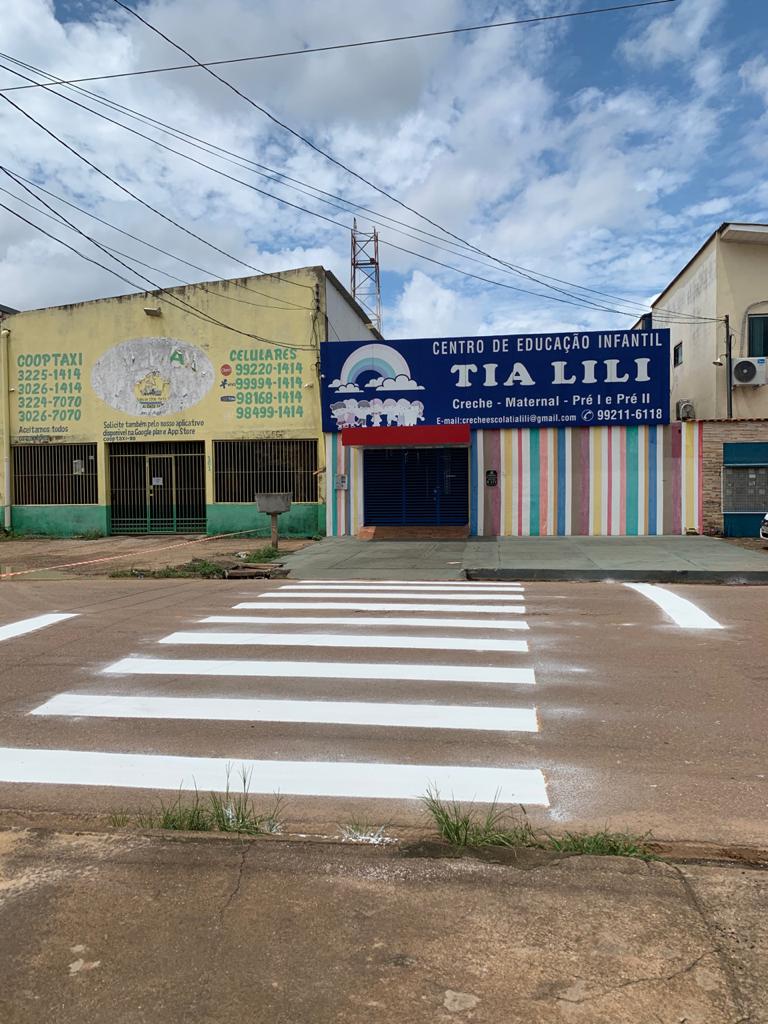 Semtran atende pedido do vereador Márcio Pacele e implanta faixa de pedestre em frente a creche infantil no Nova Porto Velho - News Rondônia