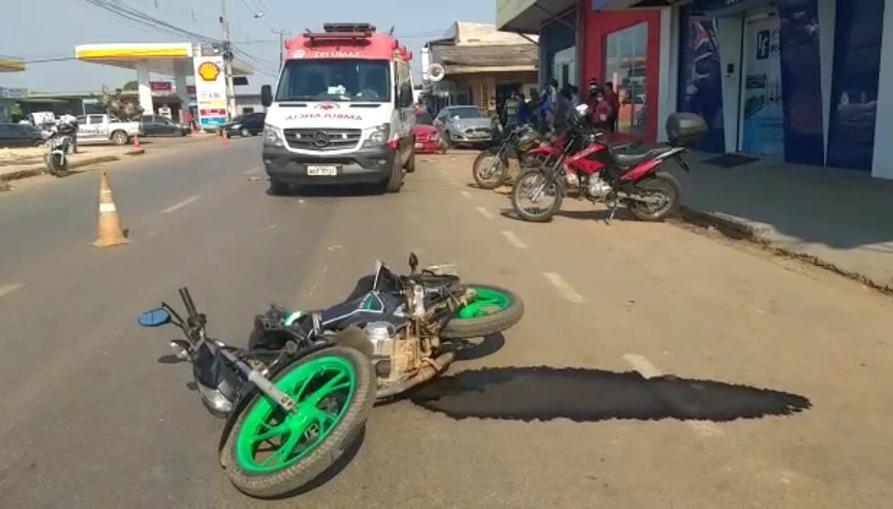 FRATURAS: Motociclista sofre graves lesões em acidente na zona leste - News Rondônia