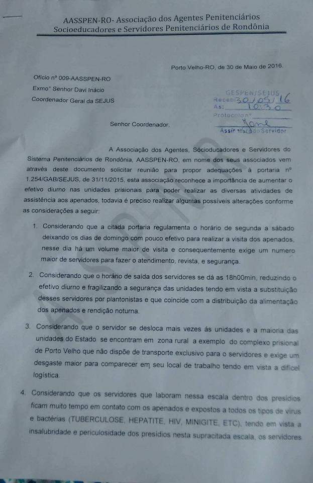 GOVERNO DISSE QUE ESTÃO SUSPENSAS AS TRATATIVAS DO REALINHAMENTO SALARIAL DOS AGENTES PENITENCIÁRIOS - News Rondônia