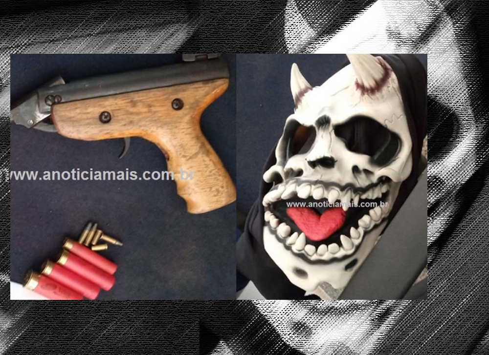 Homem é preso com arma de fogo, munições e máscara demoníaca - News Rondônia