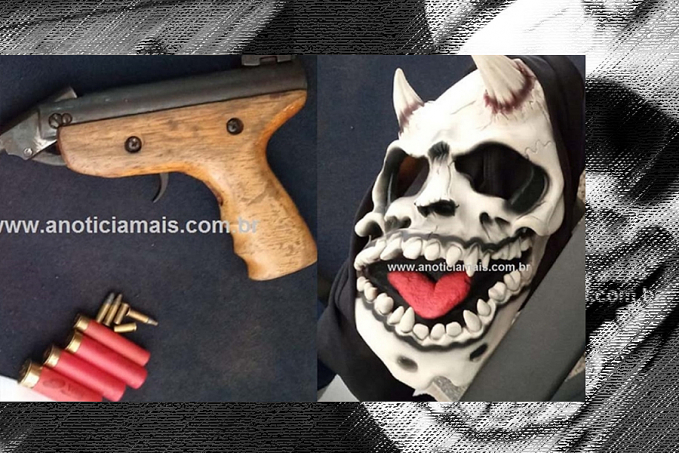 Homem é preso com arma de fogo, munições e máscara demoníaca - News Rondônia