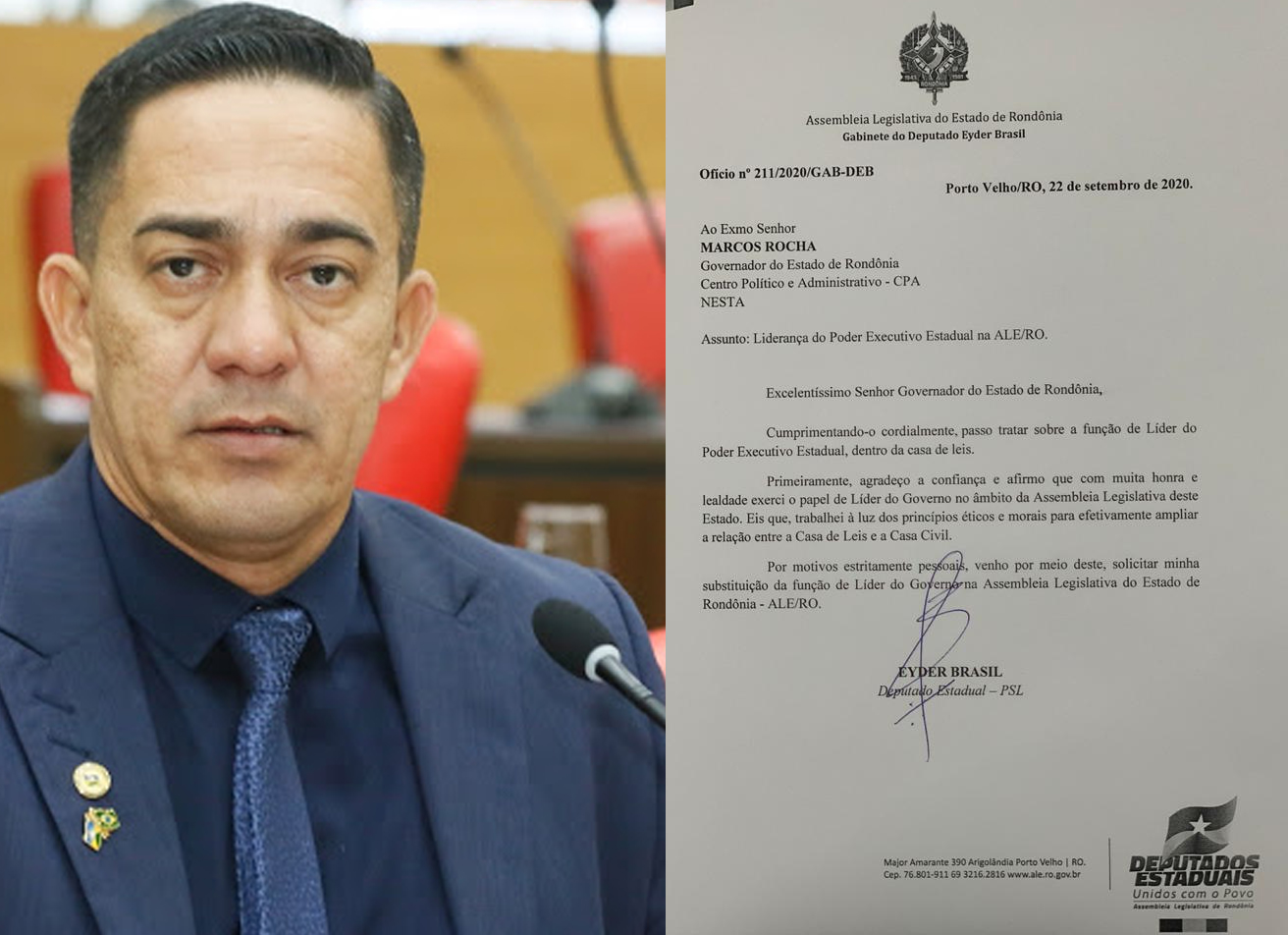BOMBA - deputado Eyder Brasil alega motivos pessoais e deixa a liderança do governo Marcos Rocha - News Rondônia