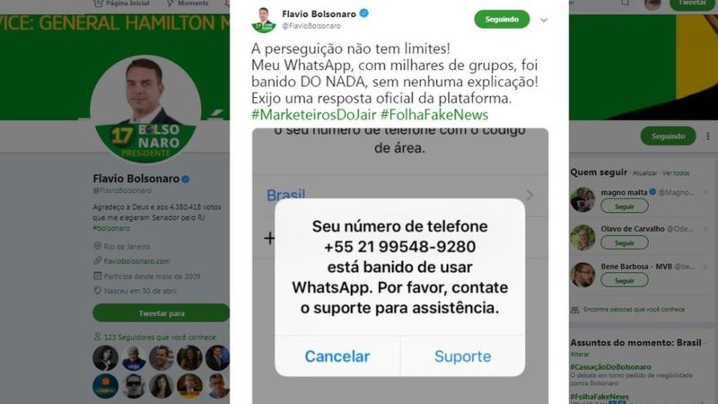 POR QUE O WHATSAPP BLOQUEOU FILHO DE BOLSONARO E MAIS 'CENTENAS DE MILHARES' DE USUÁRIOS ÀS VÉSPERAS DAS ELEIÇÕES - News Rondônia