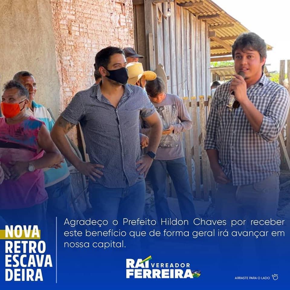 Vereador Raí Ferreira acompanha entrega de retroescavadeira no KM17 na BR 319 - News Rondônia