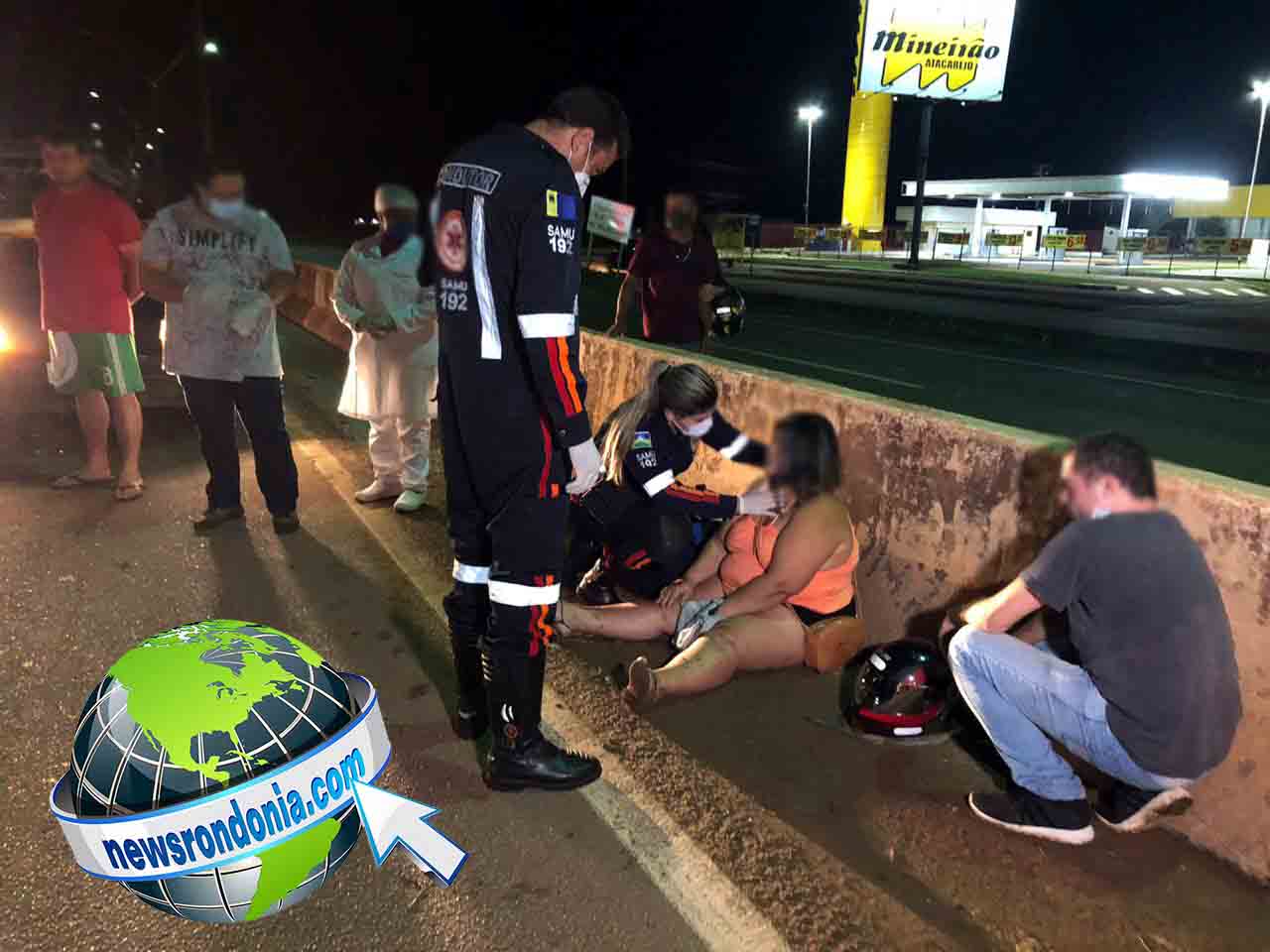 GRAVE - Casal em moto sofre acidente após o pneu estourar na BR-364 - News Rondônia