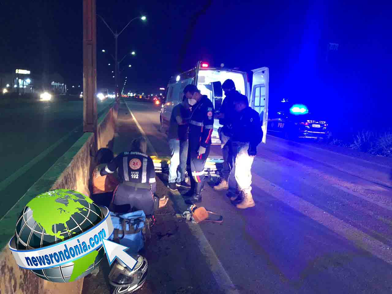 GRAVE - Casal em moto sofre acidente após o pneu estourar na BR-364 - News Rondônia