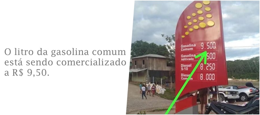 Em Marechal Taumaturgo, no Acre, gasolina é comercializada a R$ 9,50 o litro - News Rondônia
