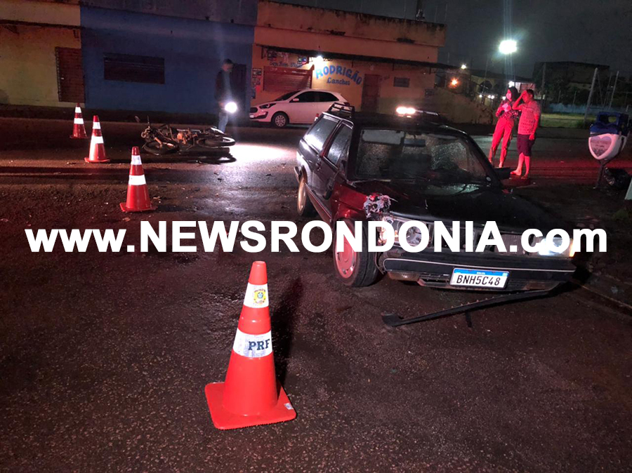 Colisão frontal entre carro e moto deixa jovem em estado grave na zona sul - News Rondônia