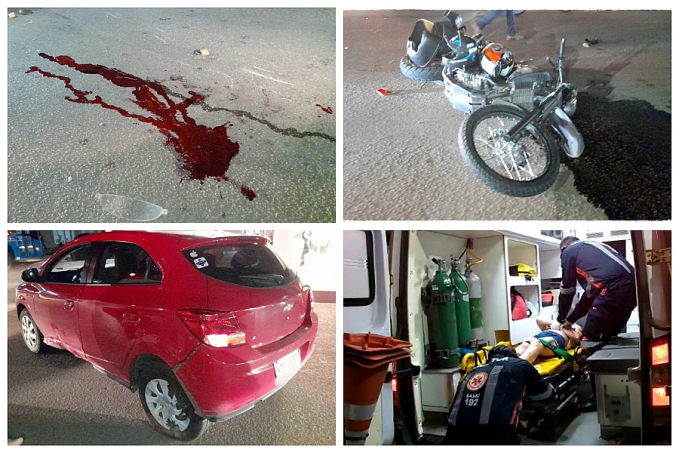 URGENTE: Acidente entre carro e moto deixa casal ferido - News Rondônia