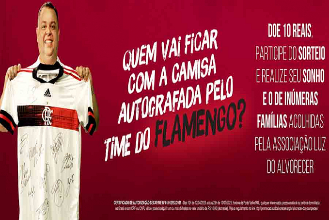 Associação Luz do Alvorecer faz sorteio de camisa oficial do Flamengo, autografada pelos jogadores - News Rondônia
