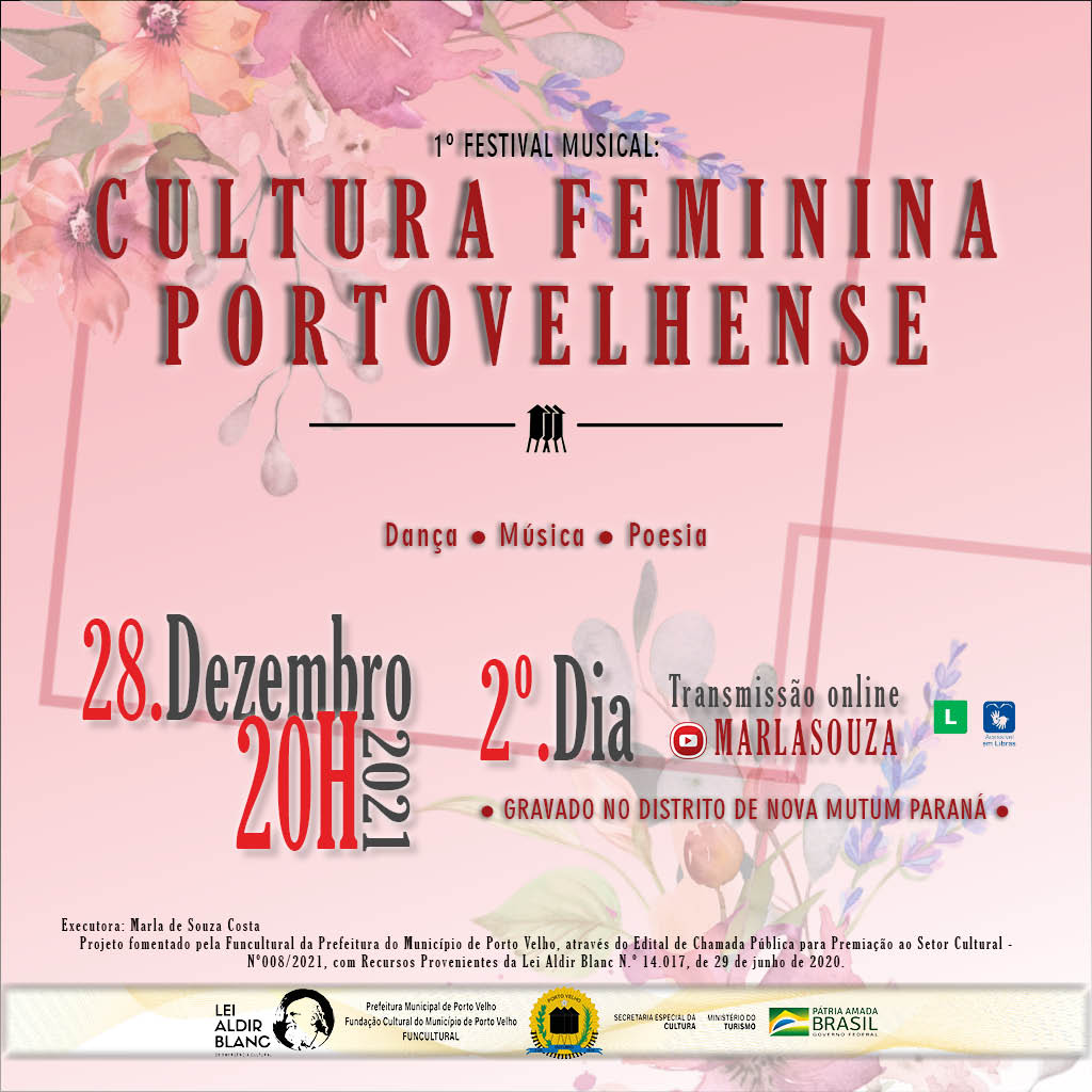 2º dia do '1º Festival musical cultura feminina portovelhense' acontecerá nesta terça-feira (28) - News Rondônia