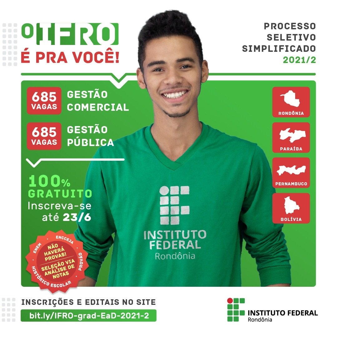Graduação em Gestão Comercial e em Gestão Pública são ofertas do IFRO via EaD - News Rondônia