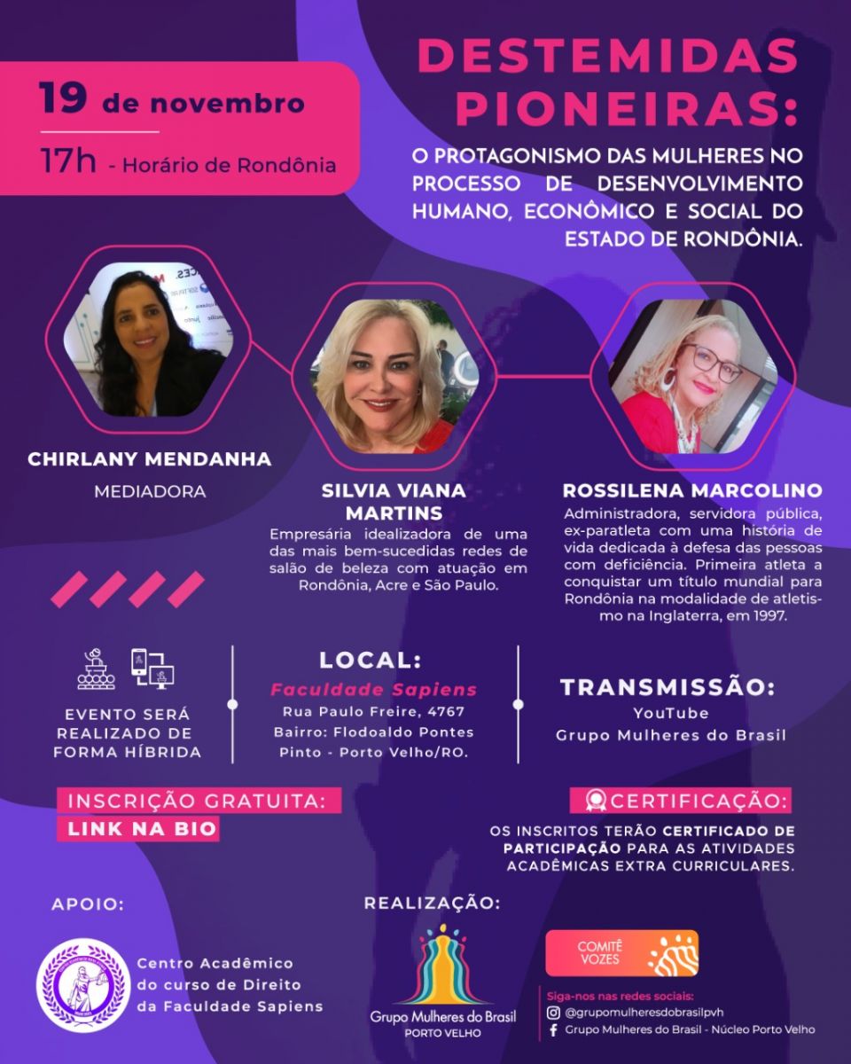 Grupo Mulheres do Brasil lança luz sobre a participação da mulher no processo de colonização e desenvolvimento de Rondônia - News Rondônia