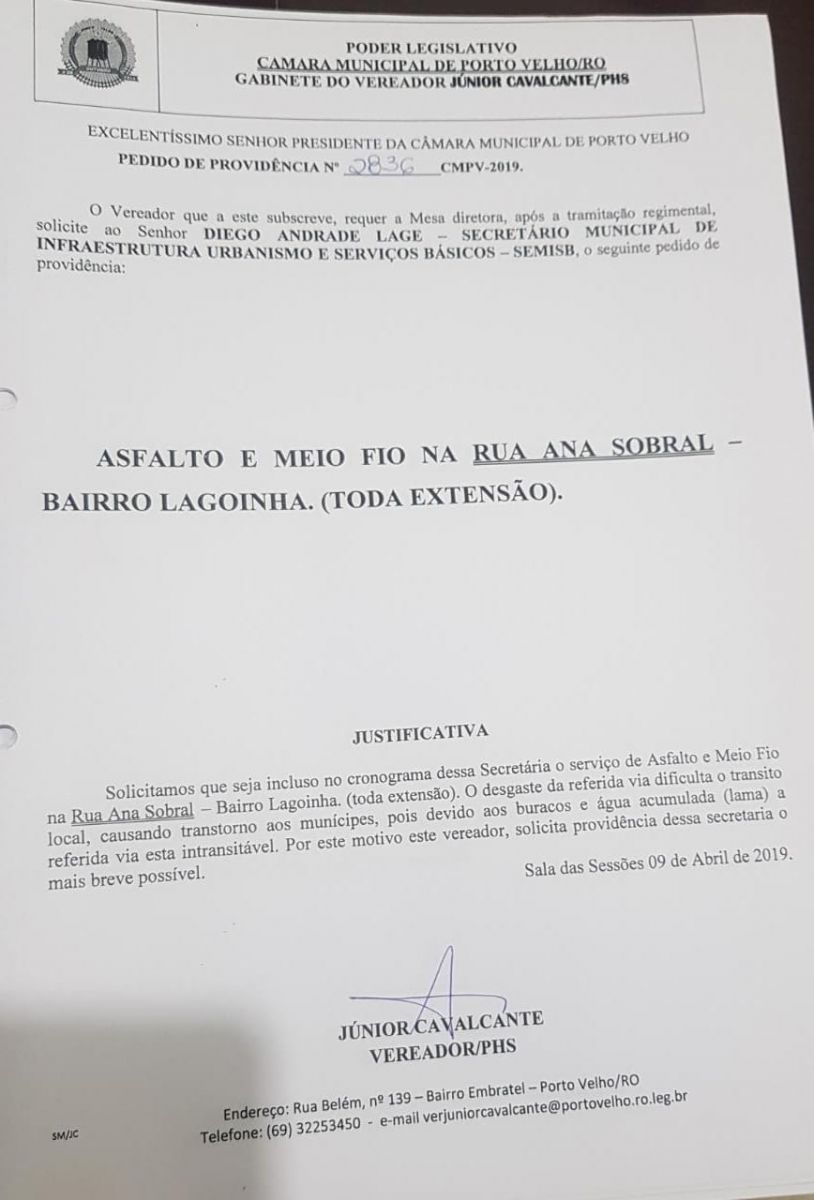 Júnior Cavalcante pede e prefeitura inicia asfaltamento da Rua Ana Sobral no bairro Lagoinha - News Rondônia