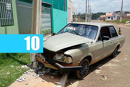 MOTORISTA DESVIA DE CACHORRO E ACERTA POSTE NO CIDADE VERDE - News Rondônia