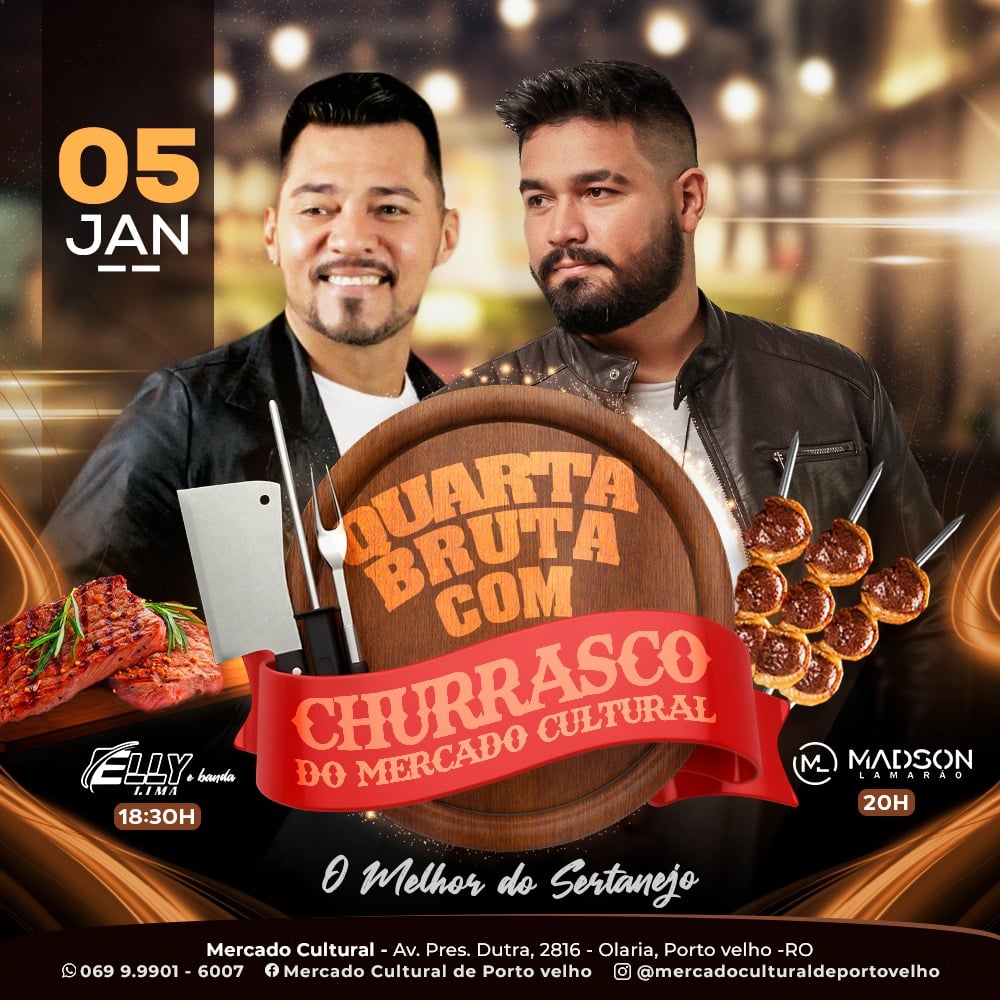 QUARTA BRUTA - Estreia hoje no Mercado Cultural com shows de Elly Lima e Madson Lamarão - News Rondônia