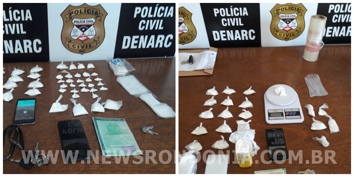 DENARC PRENDE SUSPEITOS COM MAIS DE MEIO QUILO DE COCAÍNA NA ZONA LESTE - News Rondônia