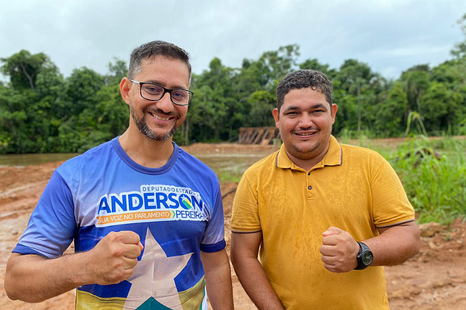 Deputado Anderson e vereador Bahia fiscalizam construção da ponte de concreto sobre o rio Ribeirão em Espigão do Oeste - News Rondônia