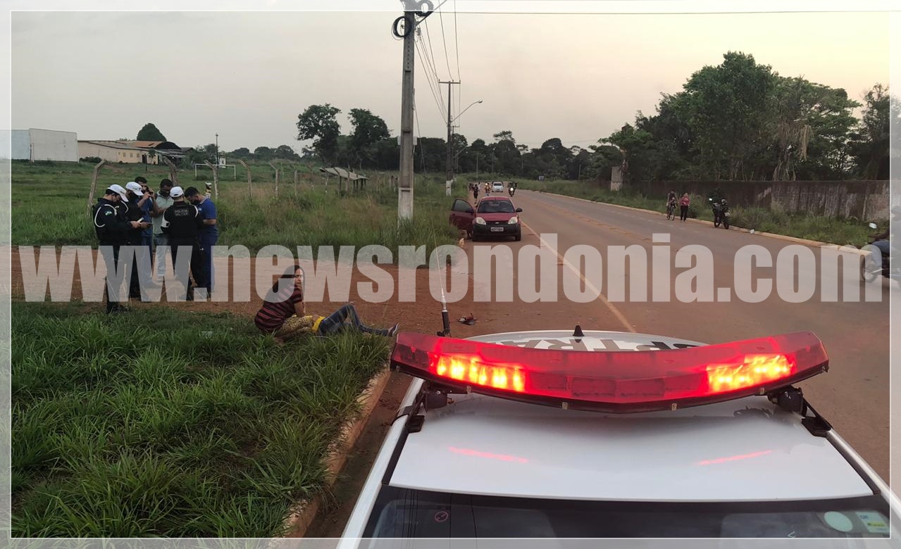 Motociclista fica lesionada após colidir de frente com caminhonete no bairro Aeroclube - News Rondônia