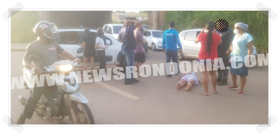 Ciclista fica lesionada após colidir contra carro que fazia o retorno em Viaduto - News Rondônia