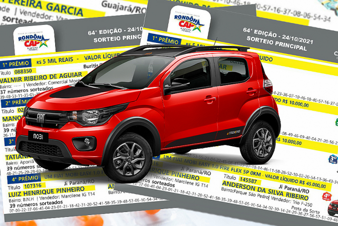 Veja quem faturou o FIAT MOBI avaliado em 45 mil reais sorteado no domingo, dia 24 - News Rondônia